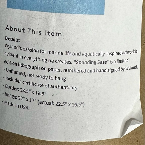 Sounding Seas Limited Edition Lithograph by Wyland Signed 23.5x19.5 - Picture 2 of 8